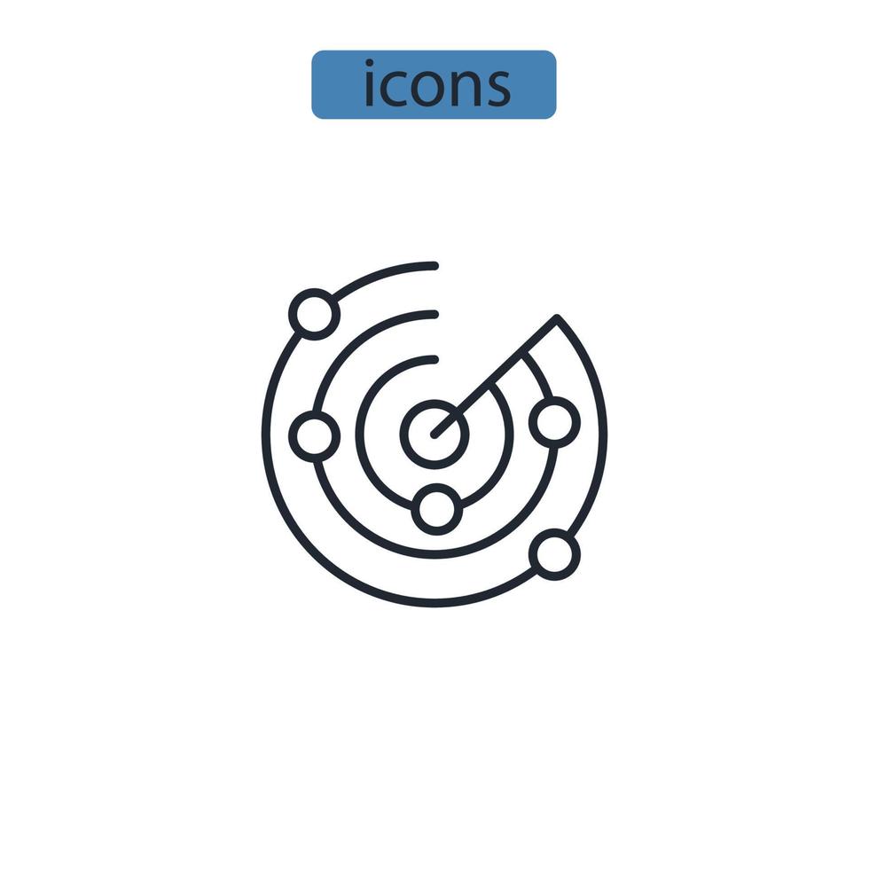 icônes radar symbole éléments vectoriels pour le web infographique vecteur