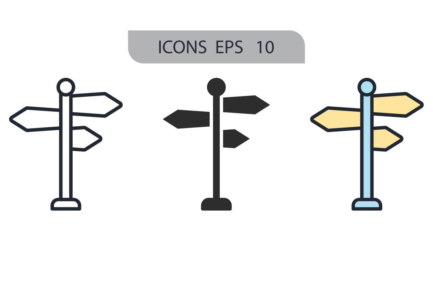 icônes de signalisation routière symbole éléments vectoriels pour le web infographique vecteur