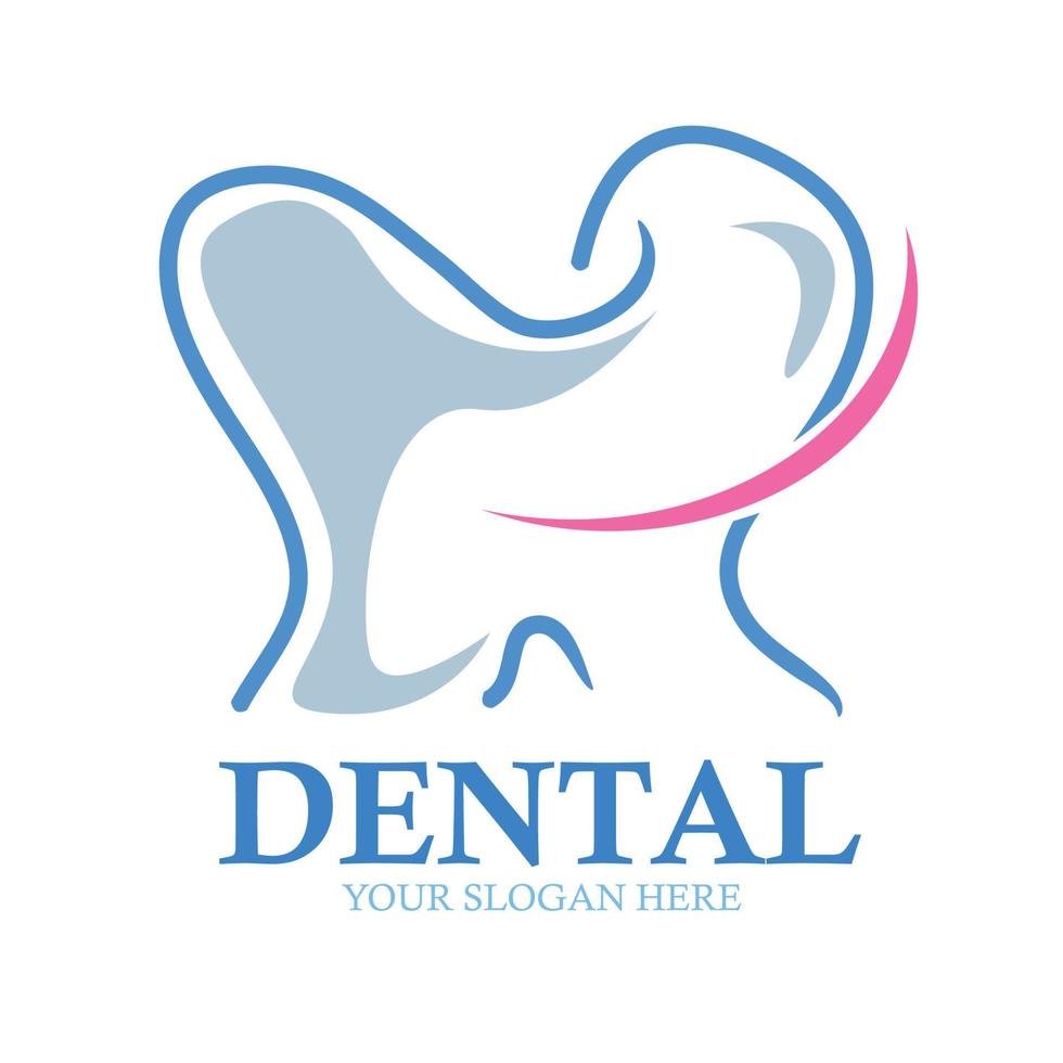 icône de la dent. logo coloré du dentiste, des soins dentaires ou de l'icône de la ligne de la clinique dentaire. illustration de conception de vecteur