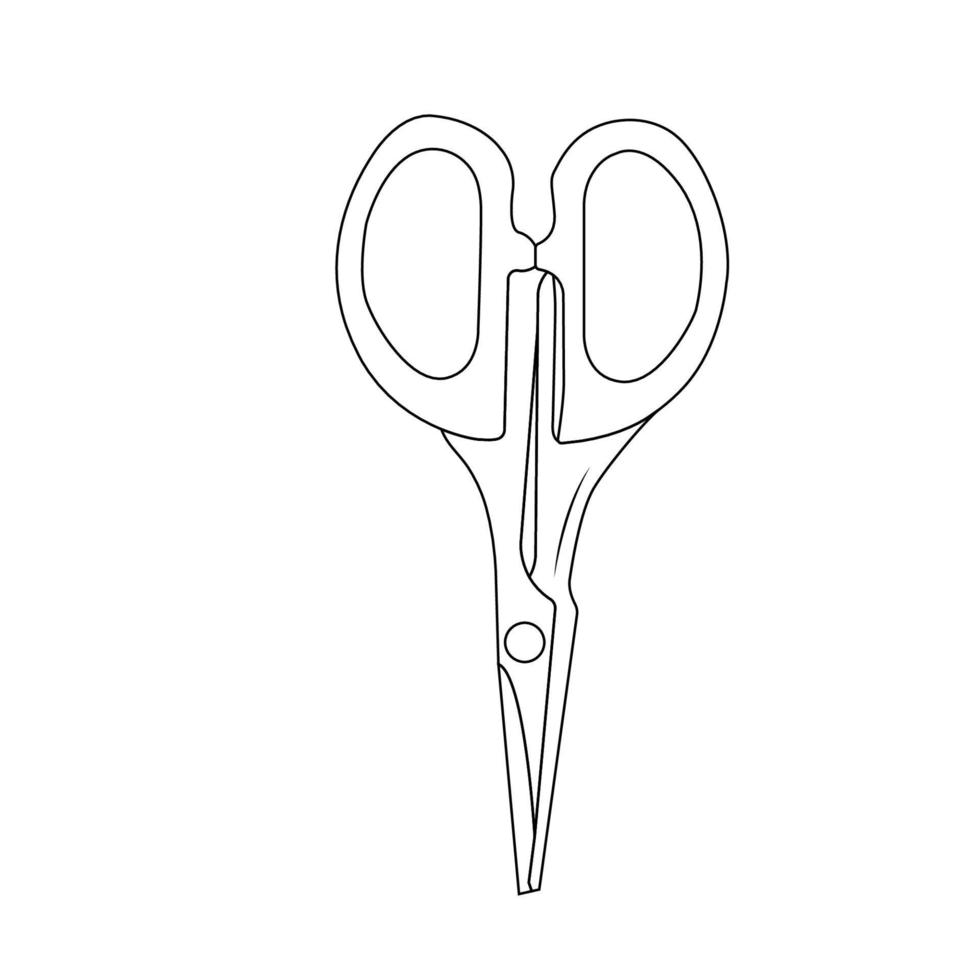 ciseaux contour icône illustration sur fond blanc vecteur