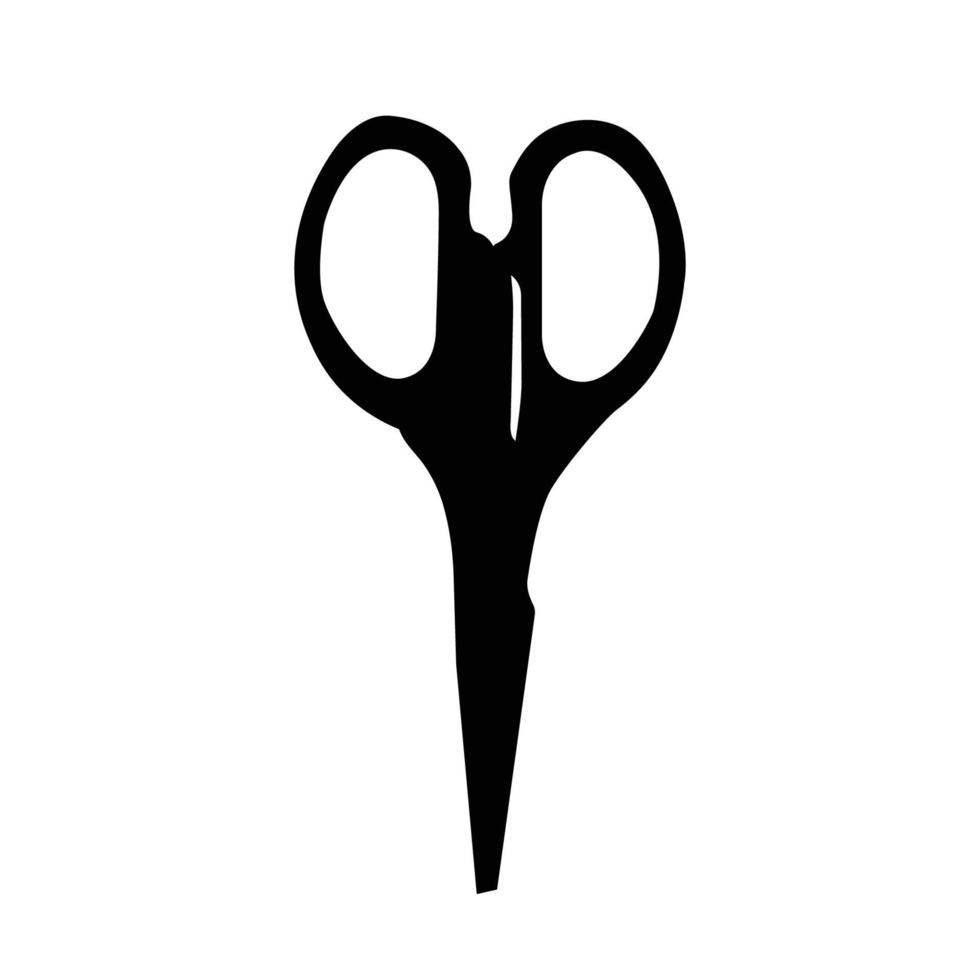 silhouette de ciseaux. élément de design icône noir et blanc sur fond blanc isolé vecteur