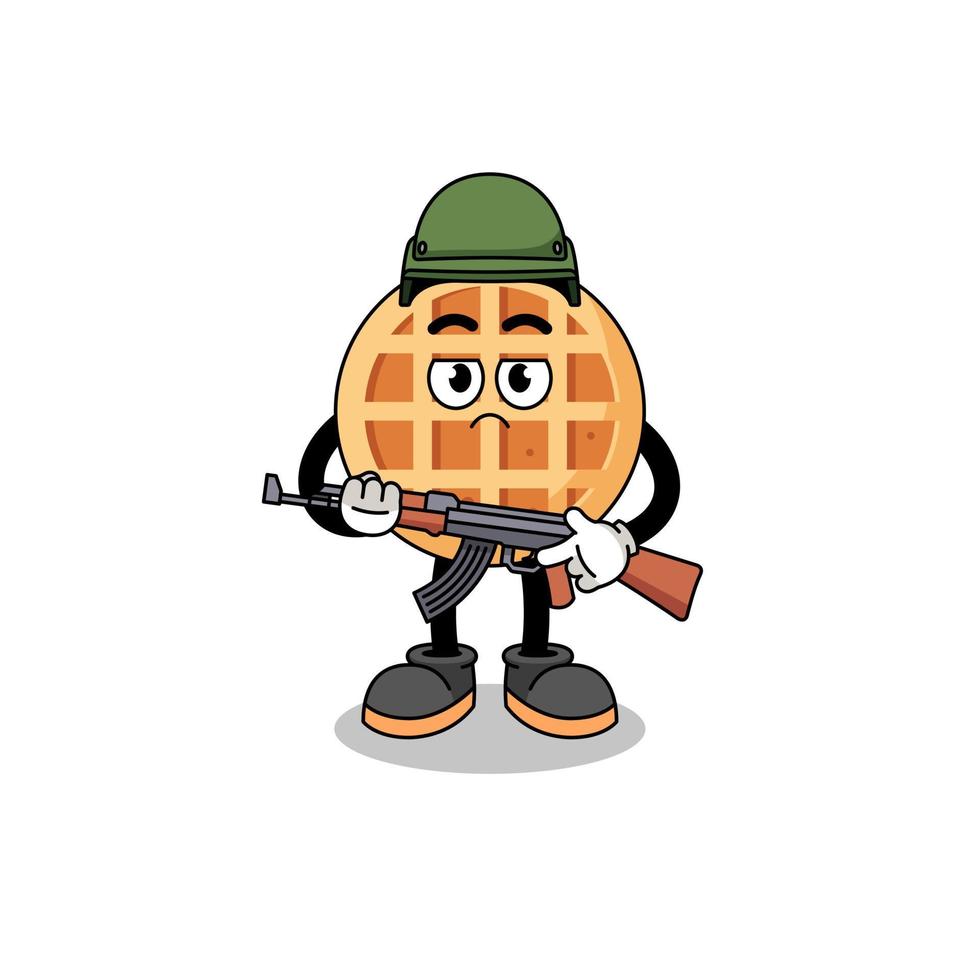 dessin animé de cercle gaufre soldat vecteur