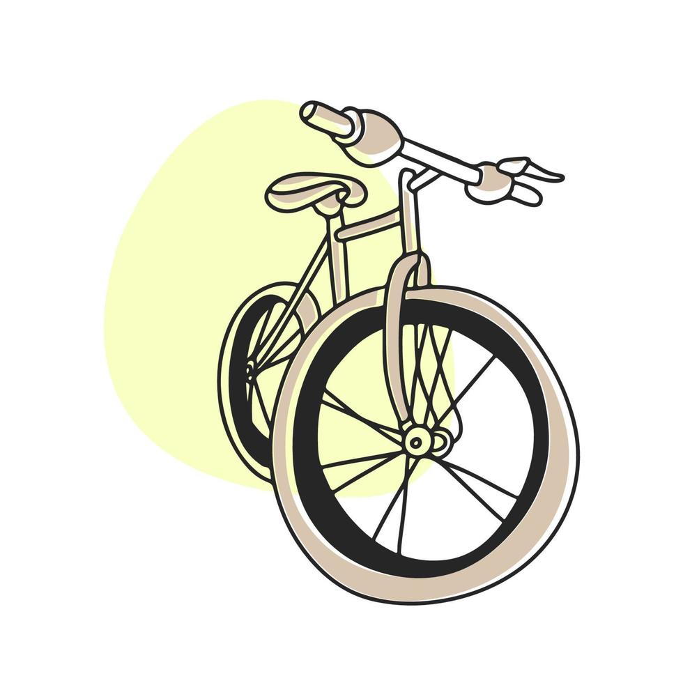 vélo dans un style doodle, dans des couleurs pastel, vecteur de ligne