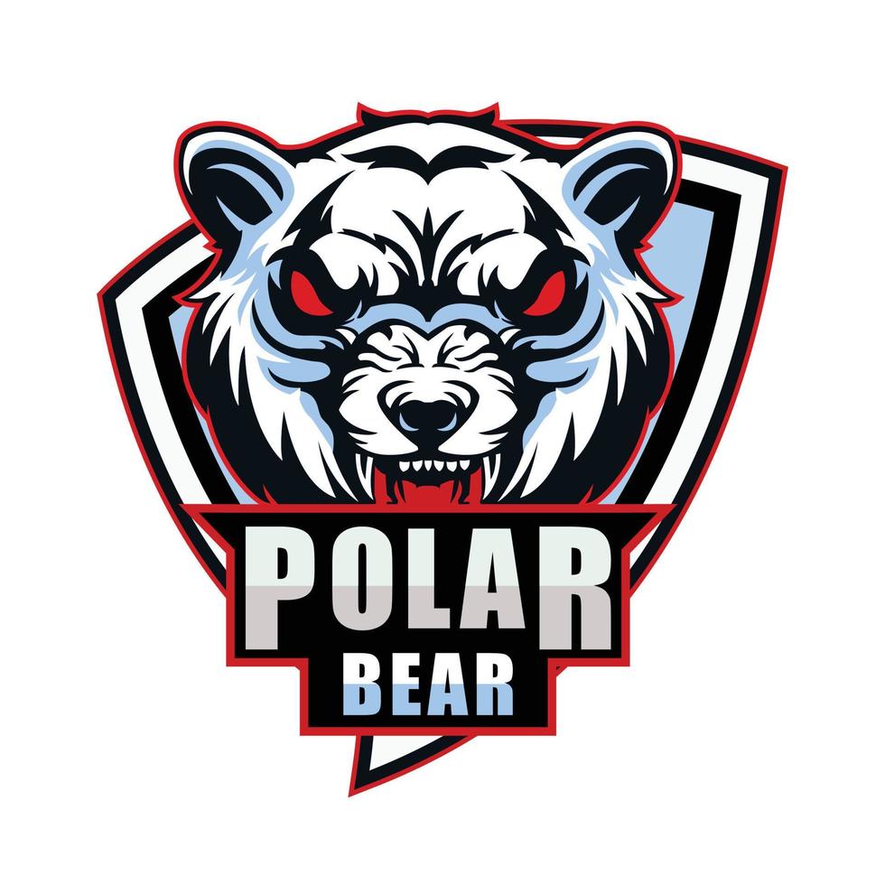 création de logo de mascotte tête d'ours pour esport vecteur