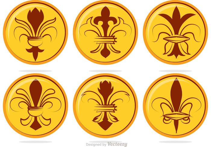 Fleur de lis vecteurs de badges vecteur