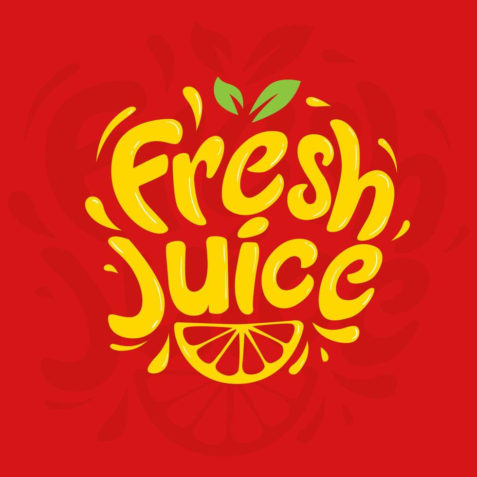 typographie personnalisée de jus de fruits frais. concept de logo de mot-symbole vecteur