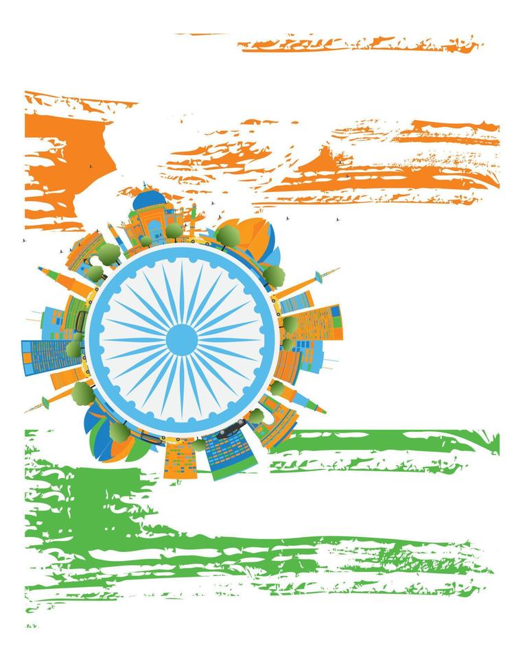 bannière de la fête de la république indienne heureuse. illustration vectorielle. vecteur