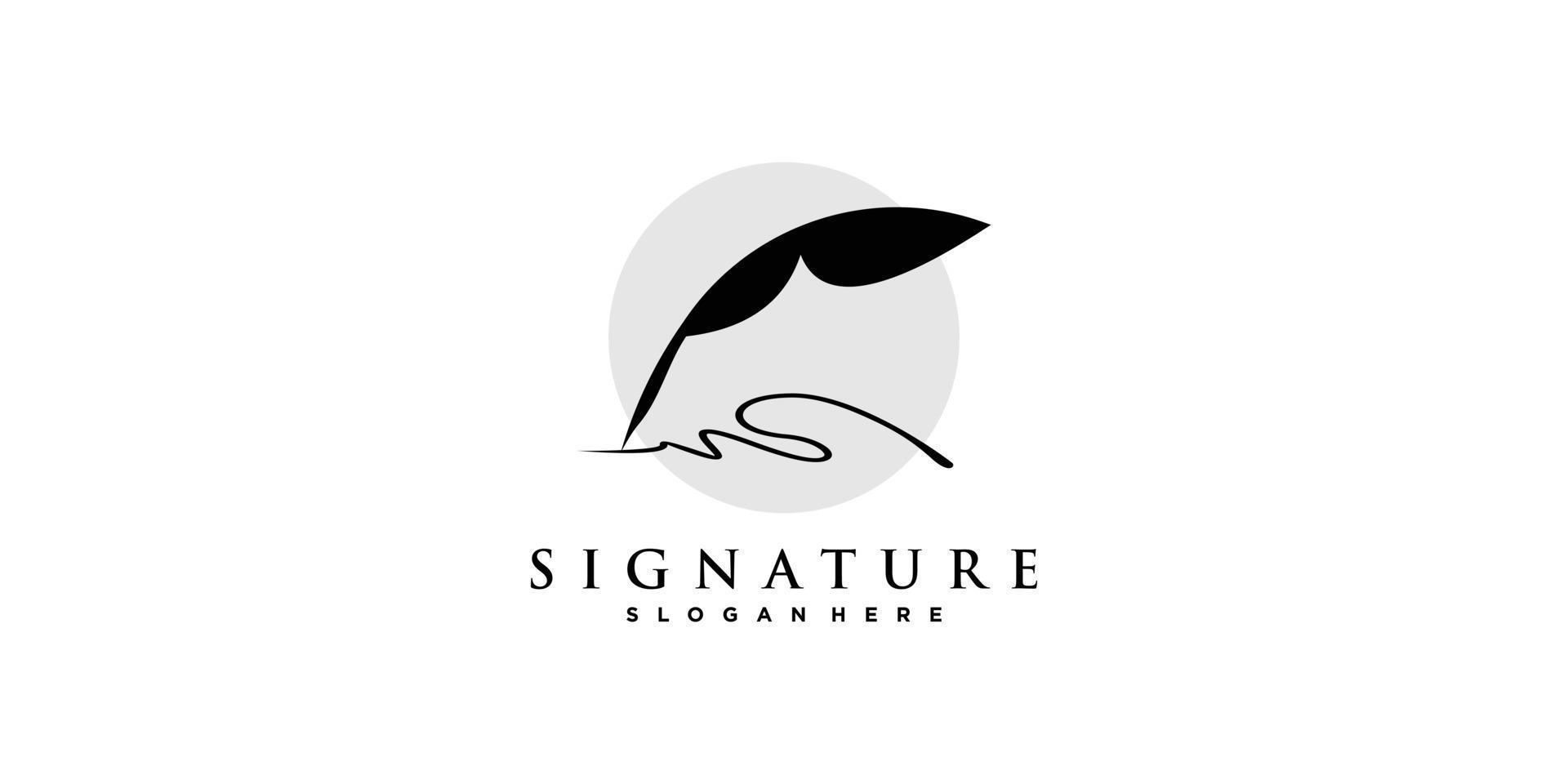 résumé du logo de signature avec vecteur premium de style créatif