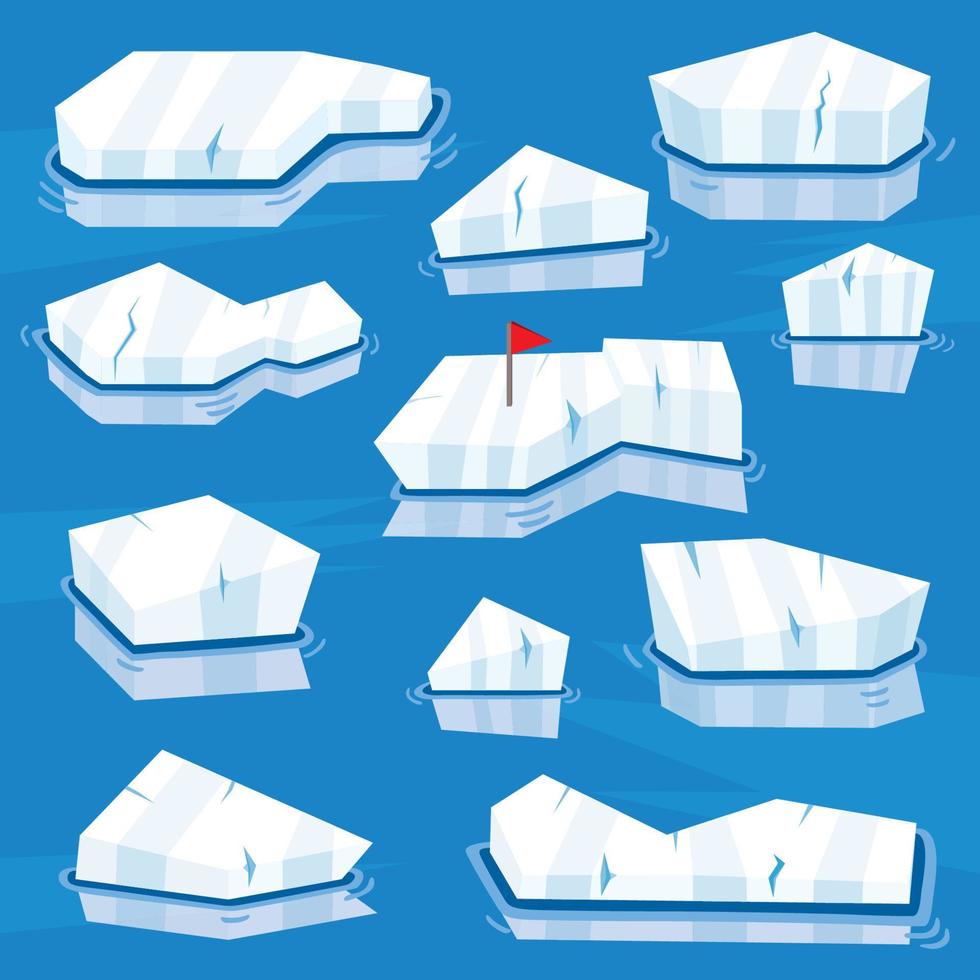 ensemble d'icebergs de dessin animé. illustration vectorielle. vecteur
