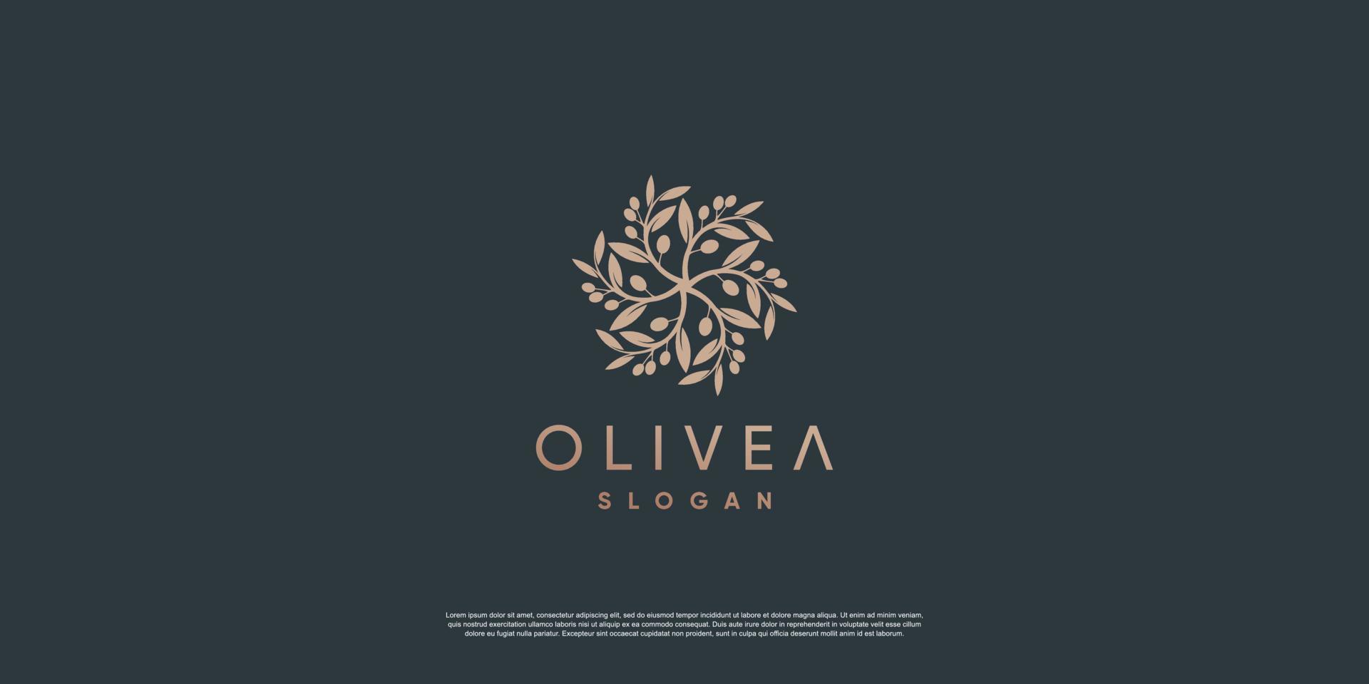 modèle de logo olive avec vecteur premium de style élément créatif partie 2