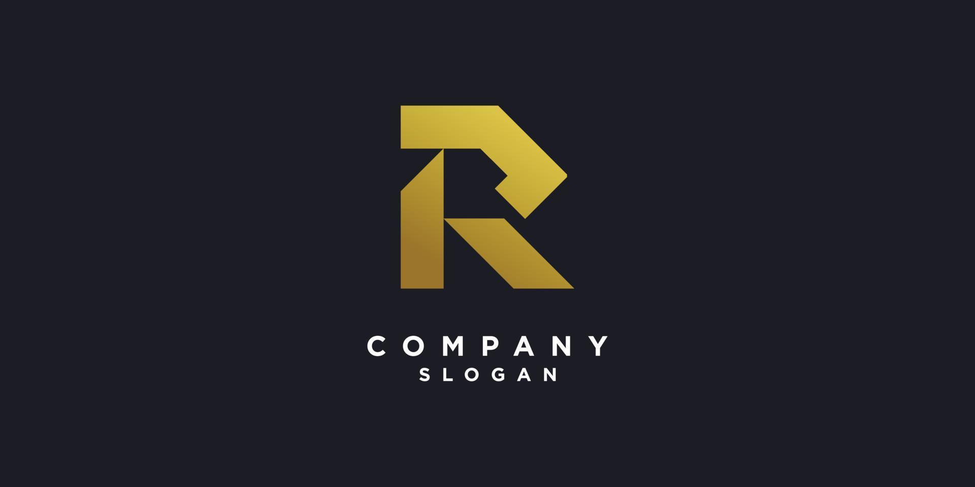 logo lettre r avec vecteur premium de style unique moderne partie 6