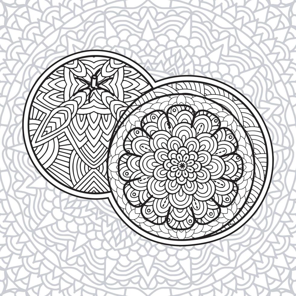 page de livre de coloriage de fruits pour adultes vecteur