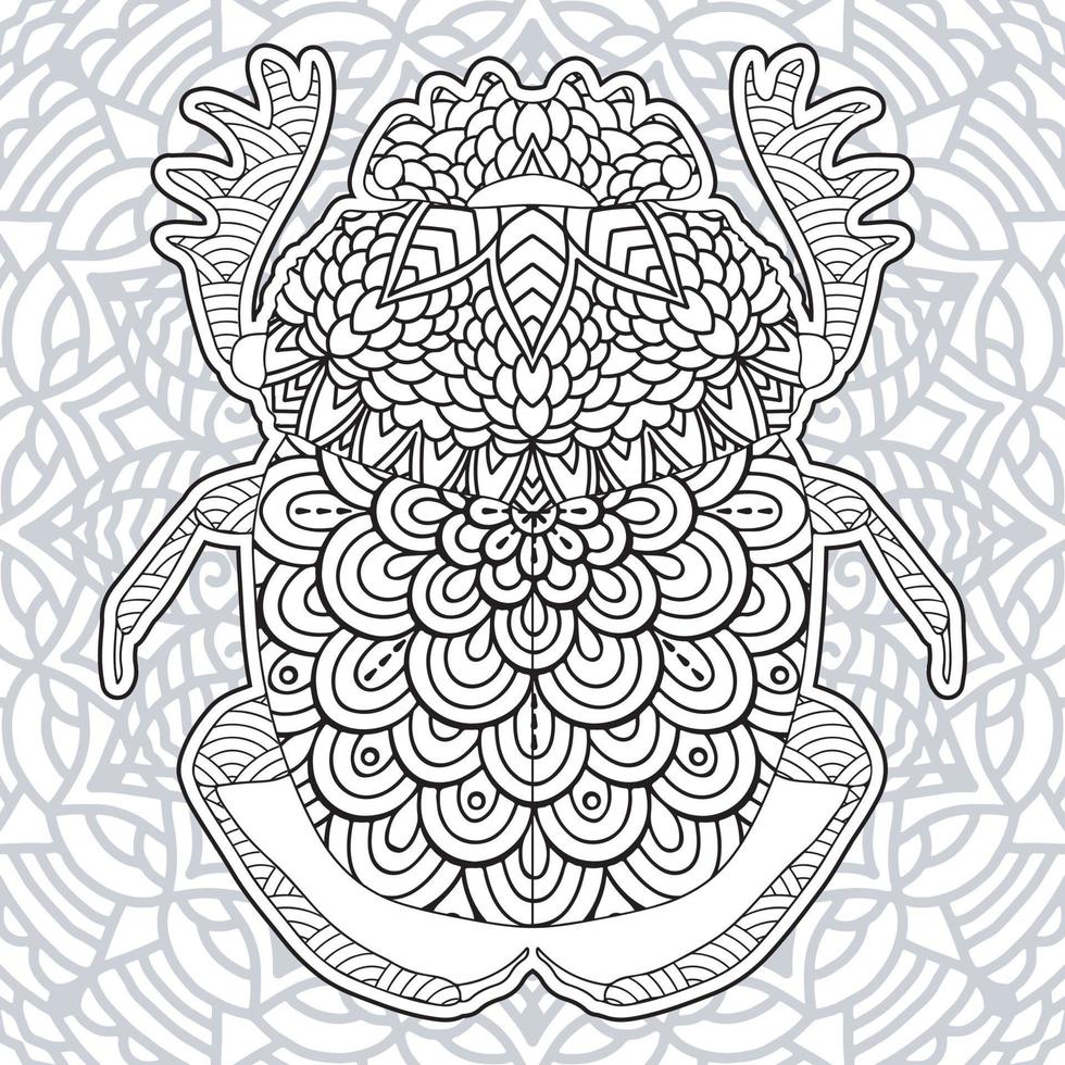 coloriages de mandala d'insectes. vecteur