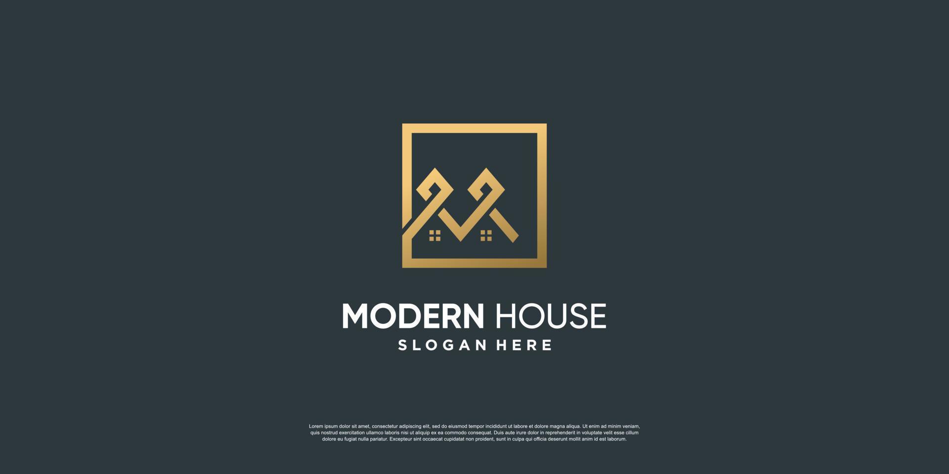 logo de la maison avec différents éléments créatifs style vecteur premium partie 3