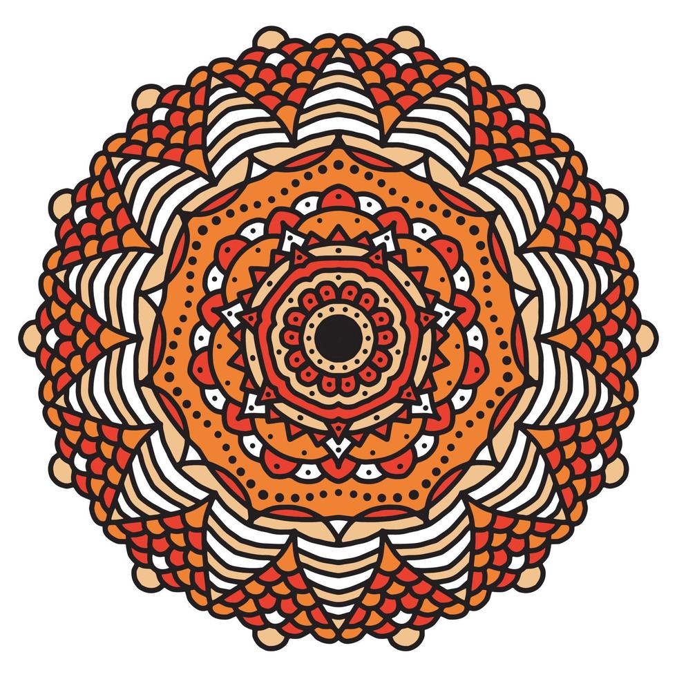 fond de mandala coloré, ornements ronds décoratifs. forme de fleur inhabituelle. vecteur oriental, modèles de thérapie anti-stress. éléments de conception de tissage,