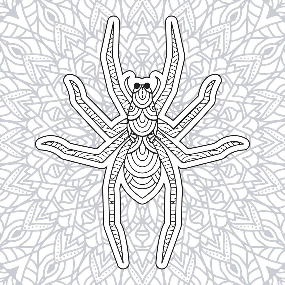 coloriages de mandala d'insectes. vecteur