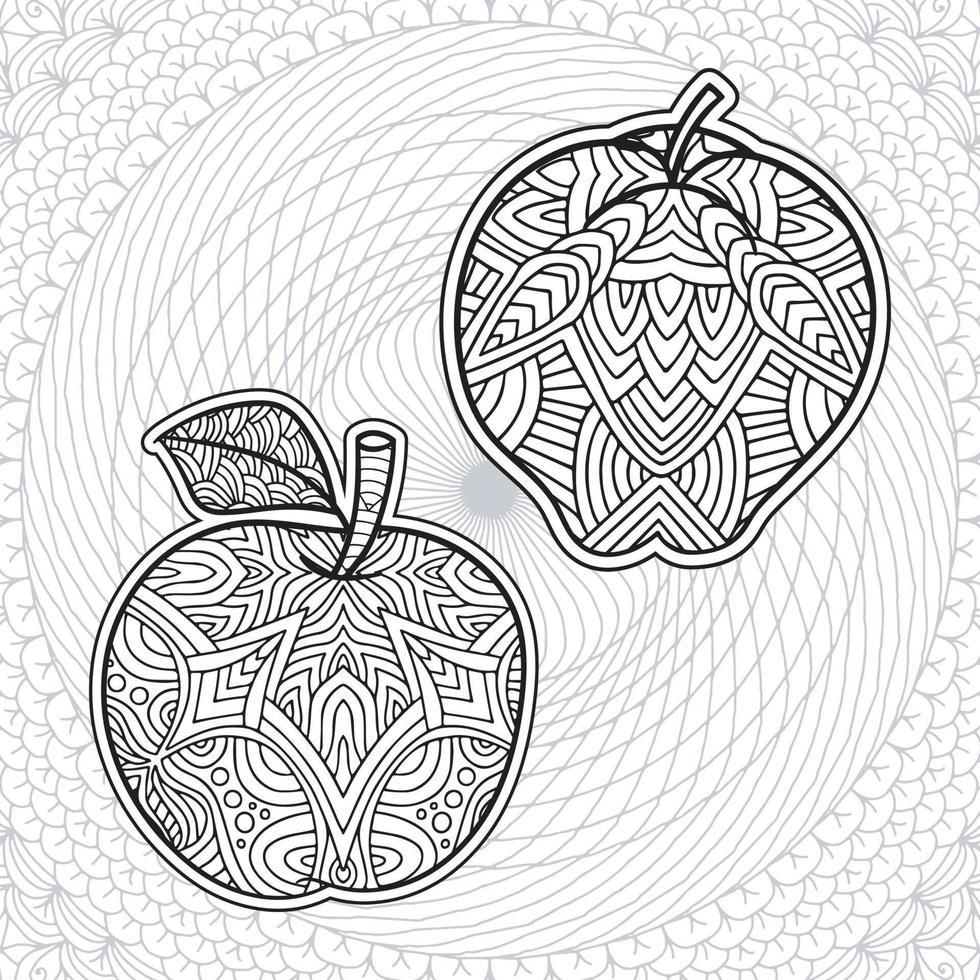 page de livre de coloriage de fruits pour adultes vecteur