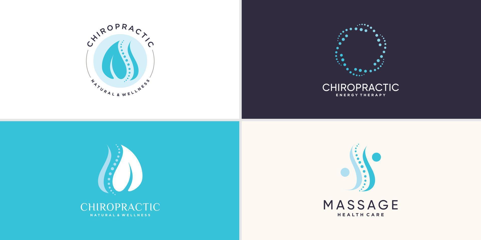 collection de logo chiropratique avec vecteur premium de concept d'élément créatif