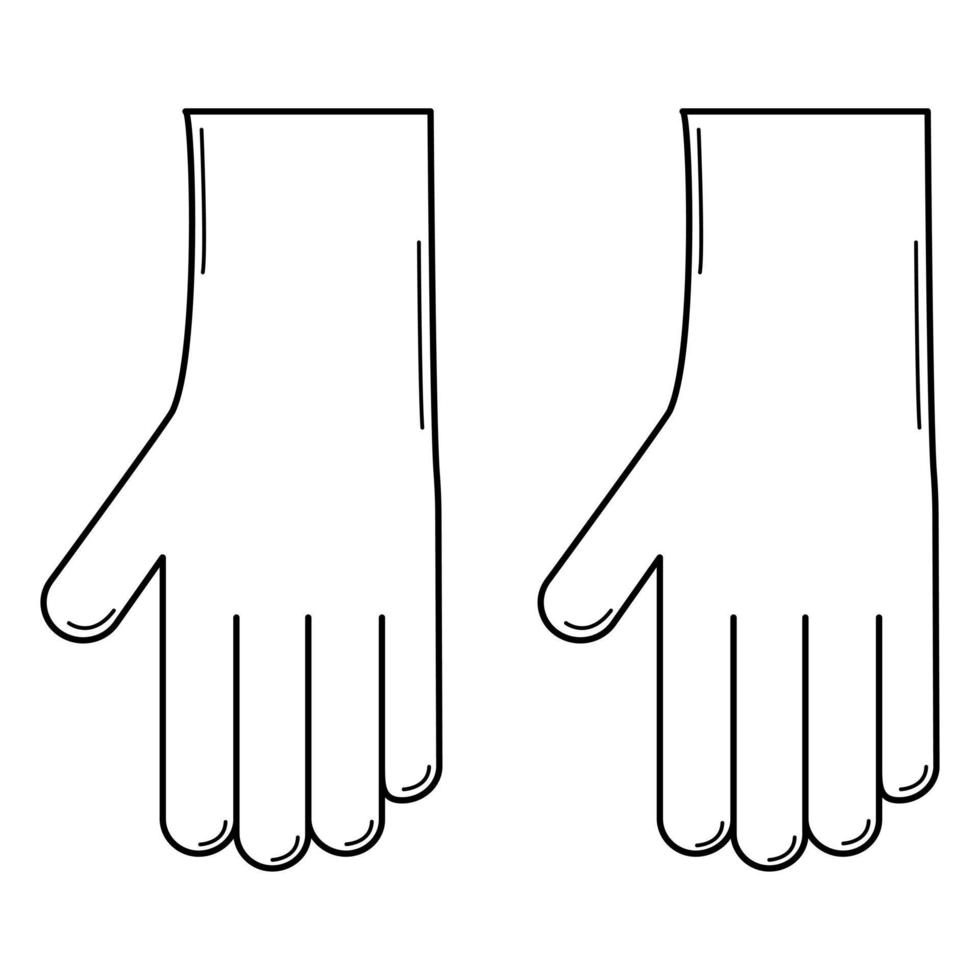 gants en caoutchouc dessinés à la main. protection des mains pendant le travail dans le jardin et à la maison. style de griffonnage. esquisser. illustration vectorielle vecteur