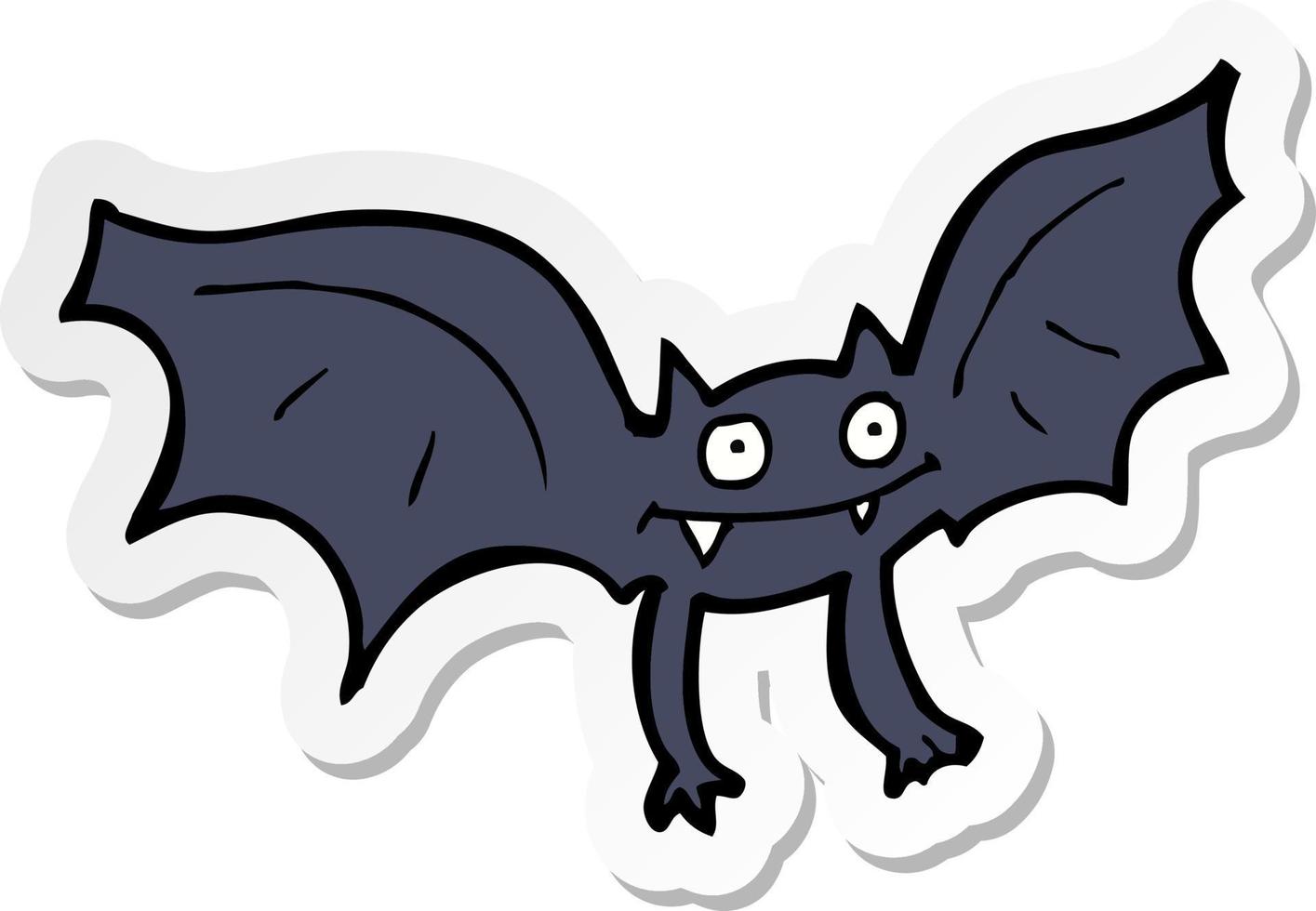 autocollant d'une chauve-souris vampire de dessin animé vecteur