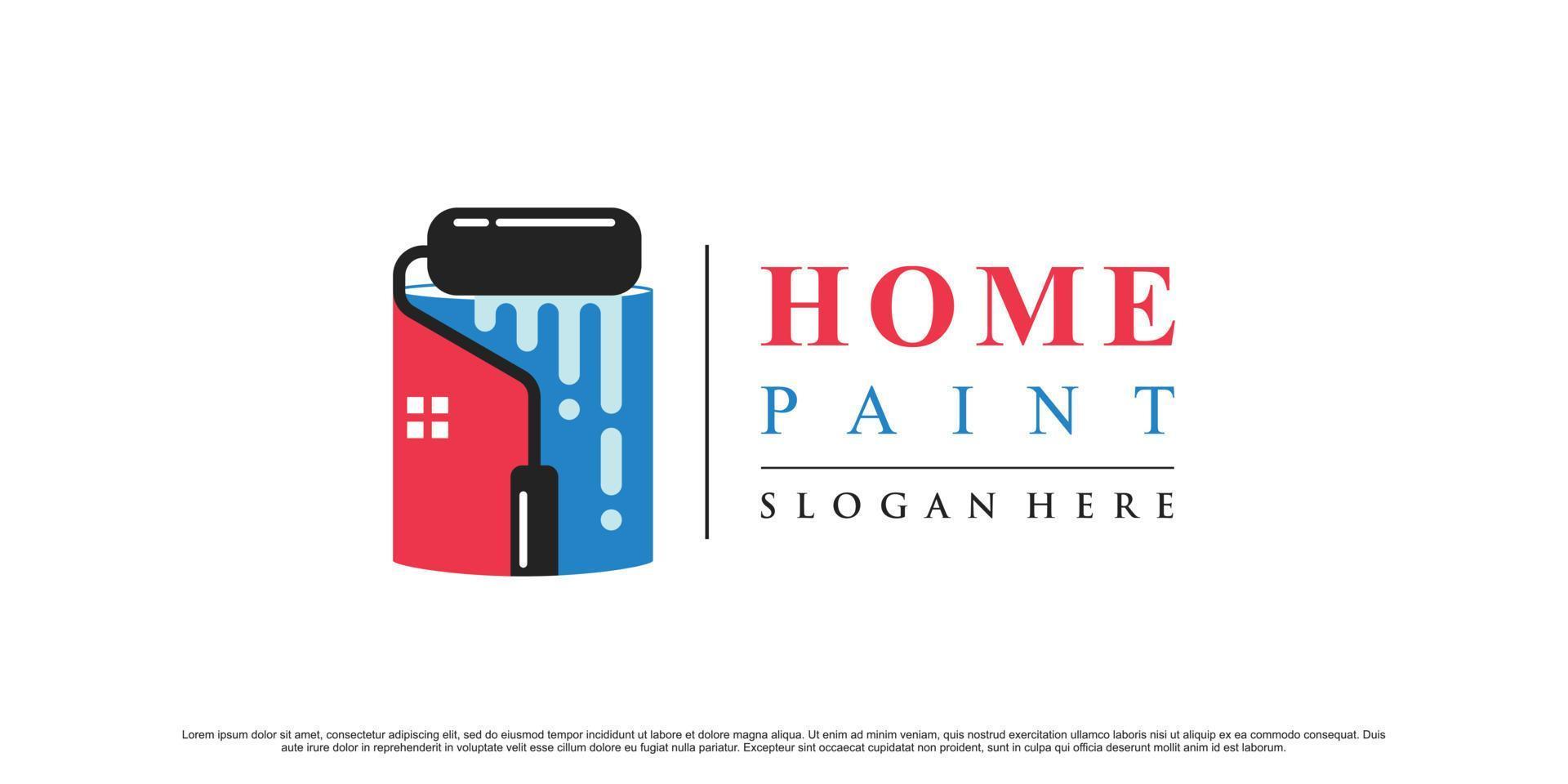inspiration de conception de logo d'icône de peinture à la maison avec vecteur premium d'élément créatif