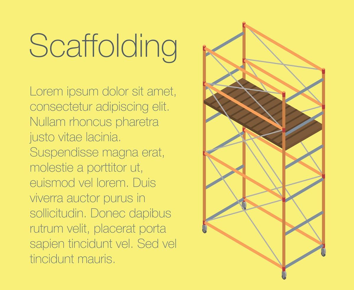 fond de concept d'échafaudage, style isométrique vecteur