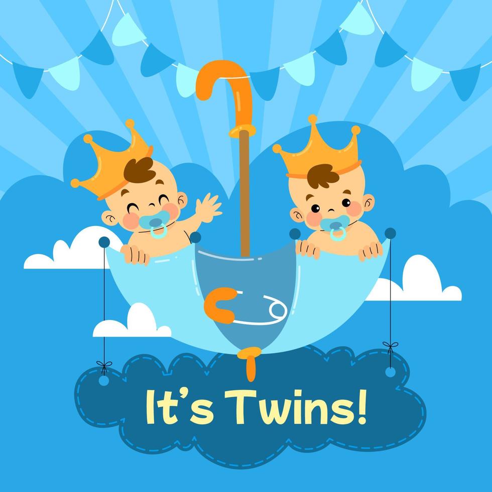 concept de naissance de bébé jumeau vecteur