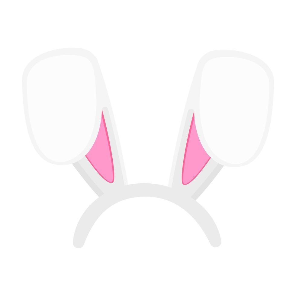 masque d'oreilles de lapin de pâques ou du nouvel an. accessoires d'oreilles de lapin pour photobooth ou fête. élément pour costume de mascarade de lièvre vecteur