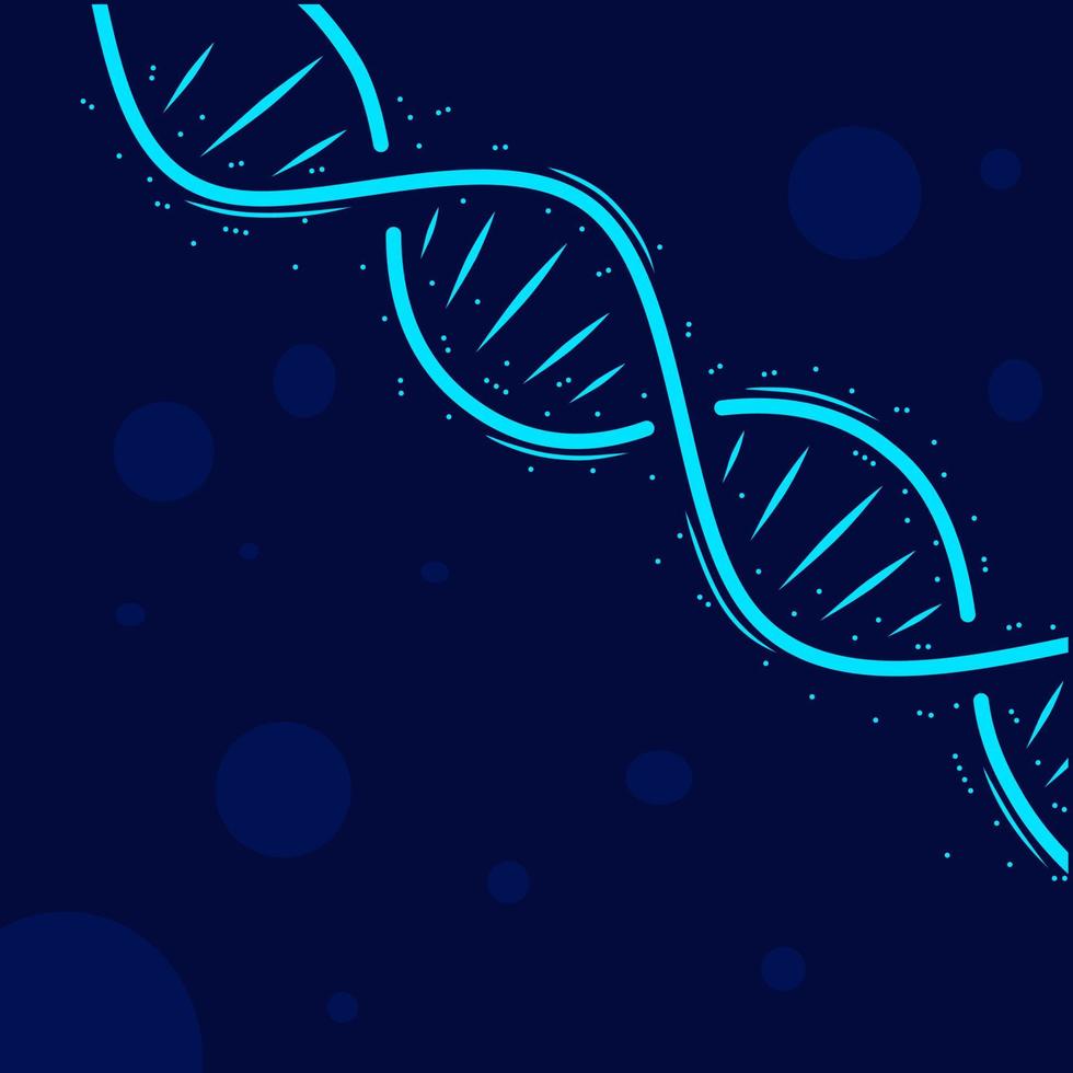 logo d'art de ligne d'hélice d'adn. arrière-plan de conception moléculaire génétique coloré. illustration vectorielle abstraite. isolé avec un fond bleu marine pour le graphique de fond d'écran. vecteur
