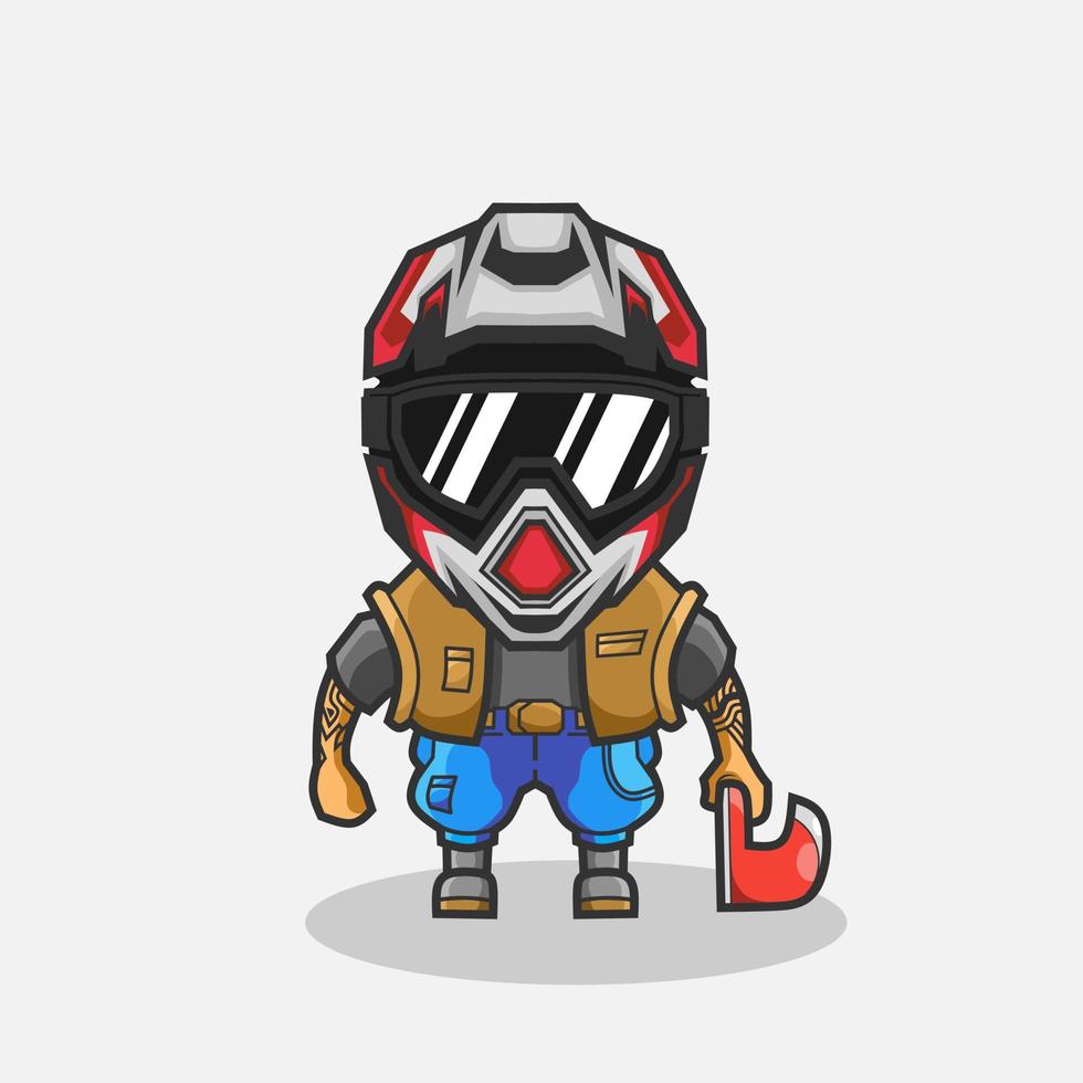 illustration de personnage de motard de motocross mignon. conception de vecteur animal simple. isolé avec un fond doux.