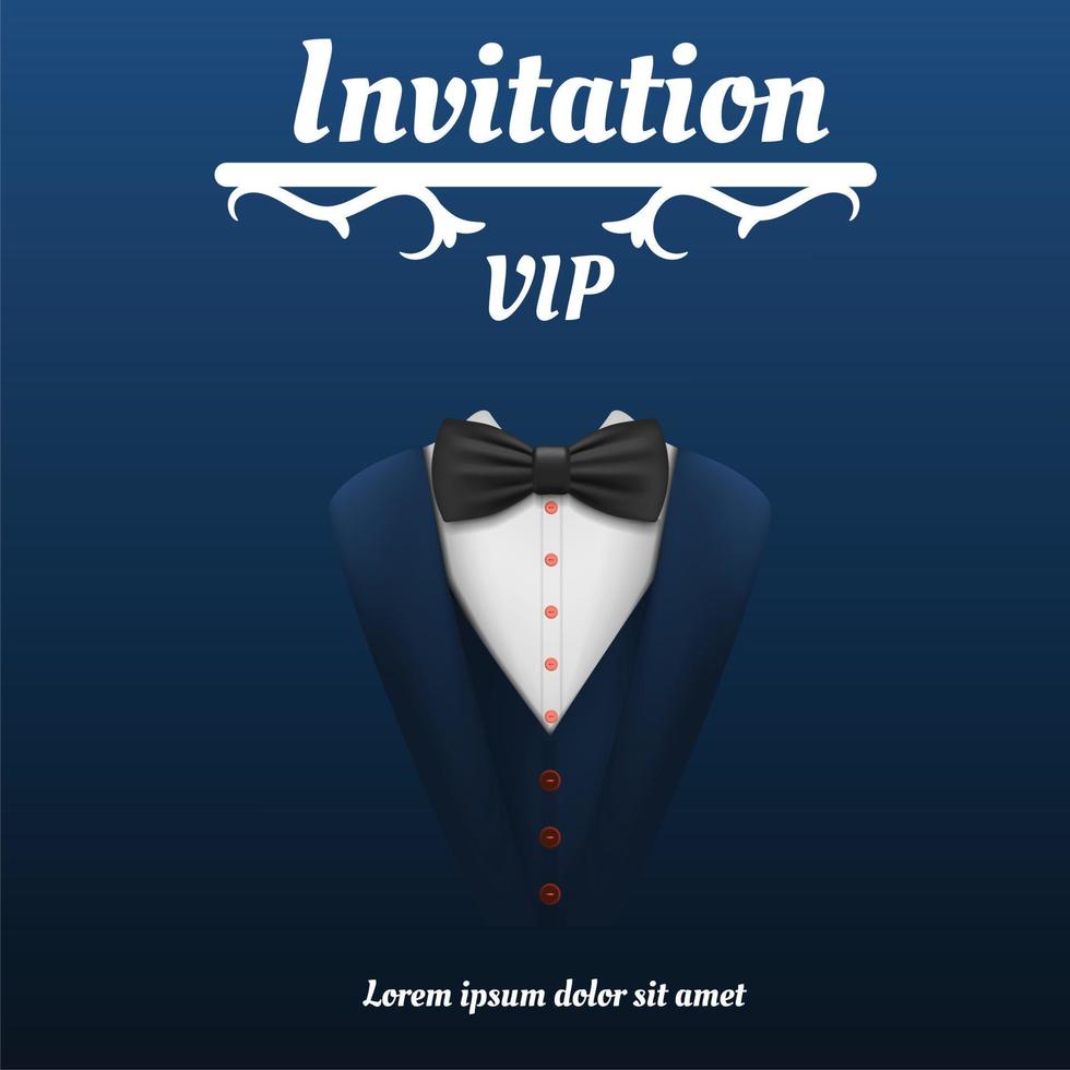 vip invitation bowtie fumer concept arrière-plan, style réaliste vecteur