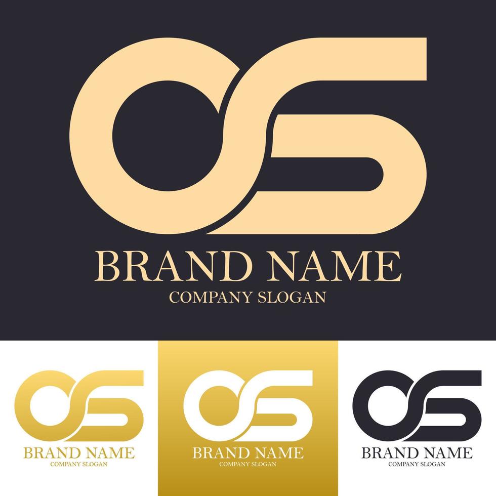 création de logo simple de luxe lettre os avec couleur or idéale pour une entreprise ou un produit haut de gamme vecteur