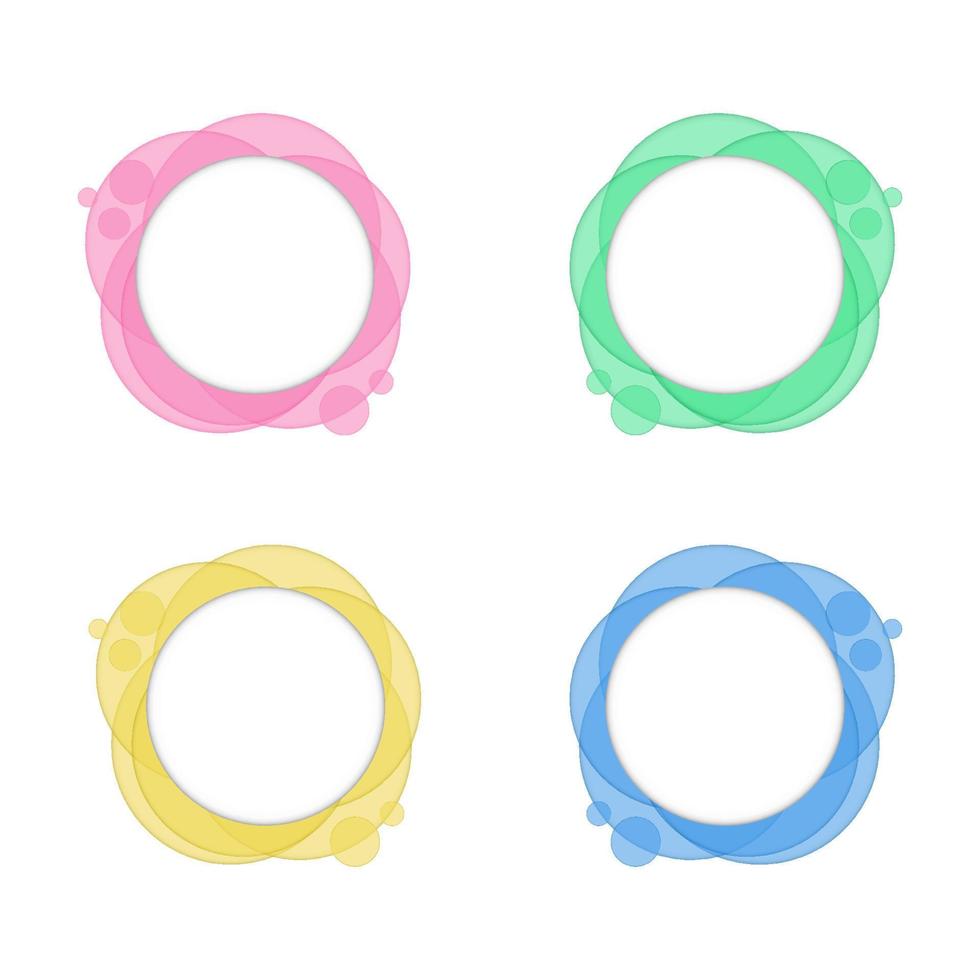 cercle cadres coloré set vector