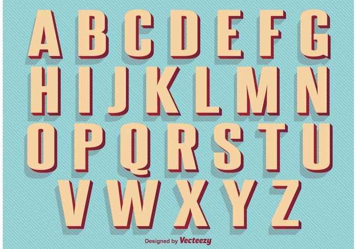 Alphabet Vintage Retro Style vecteur