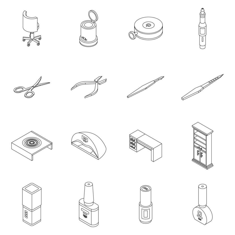 équipement pour les icônes de manucure définir le contour vectoriel