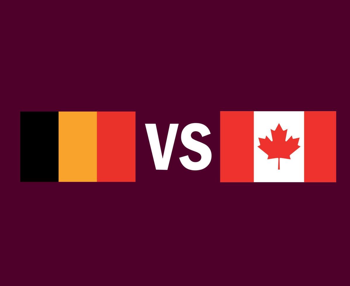 belgique et canada drapeau emblème symbole conception europe et amérique du nord football final vecteur pays européens et latino américains équipes de football illustration