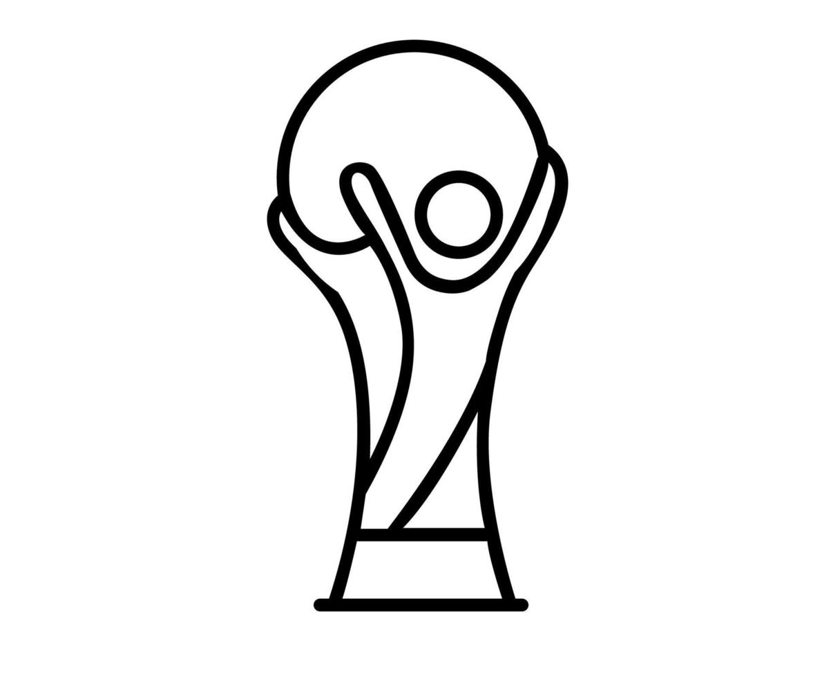 trophée coupe du monde fifa logo champion mondial symbole noir et blanc conception vecteur abstrait illustration