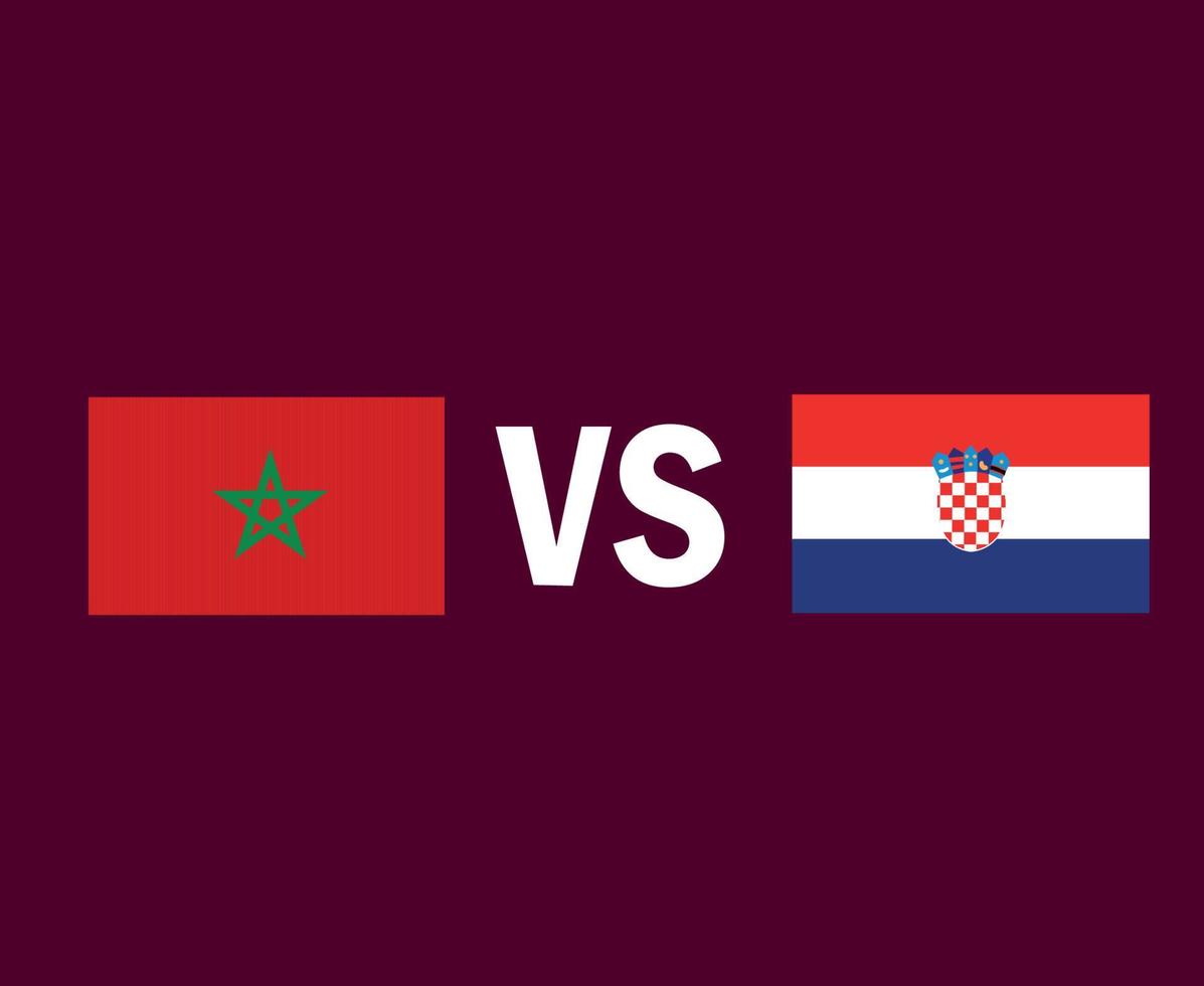 maroc et croatie drapeau emblème symbole conception football africain et européen final vecteur pays africains et européens équipes de football illustration