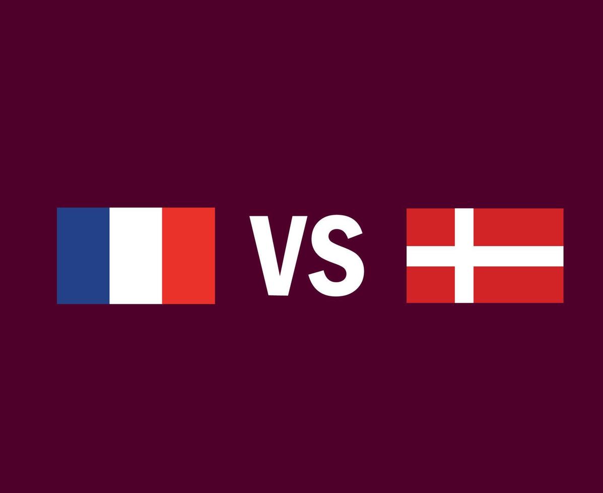 france et danemark drapeau emblème symbole conception europe football final vecteur pays européens équipes de football illustration