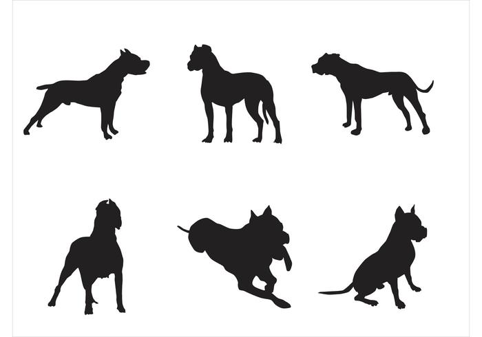 Silhouettes de chien vecteur gratuit