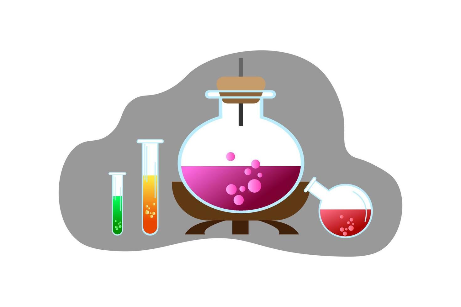 illustration plate de flacon chimique coloré pour la présentation, l'éducation, les diapositives, le bureau, le laboratoire isolé sur blanc vecteur