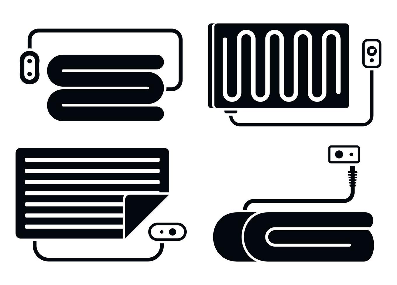 jeu d'icônes de couverture électrique chaude, style simple vecteur