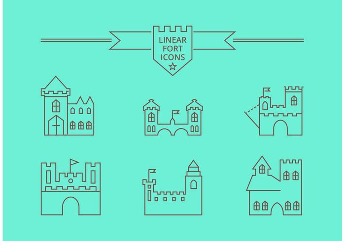 Icônes linéaires de foret linéaire gratuit vecteur