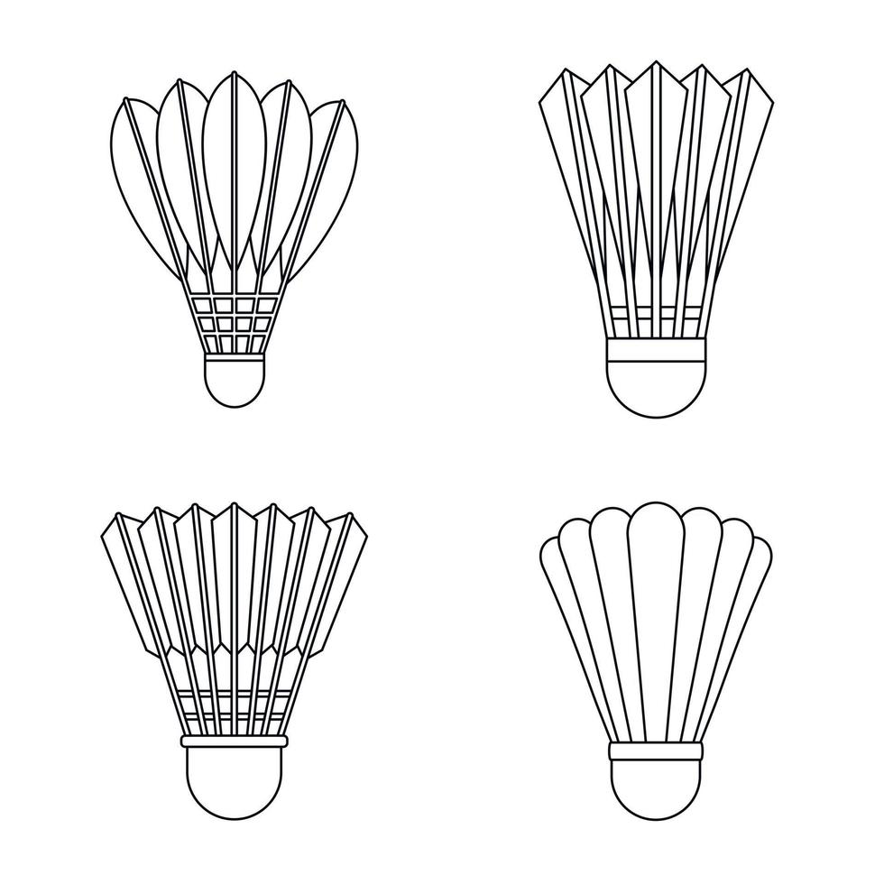 jeu d'icônes d'équipement de volant, style de contour vecteur