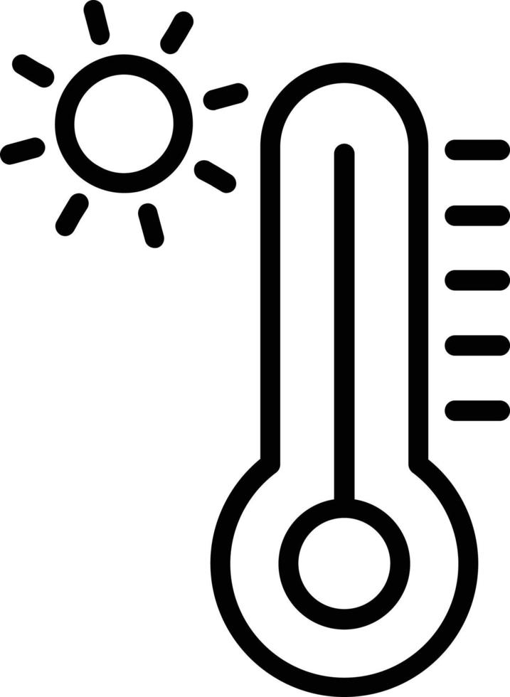conception d'icône de ligne de thermomètre vecteur