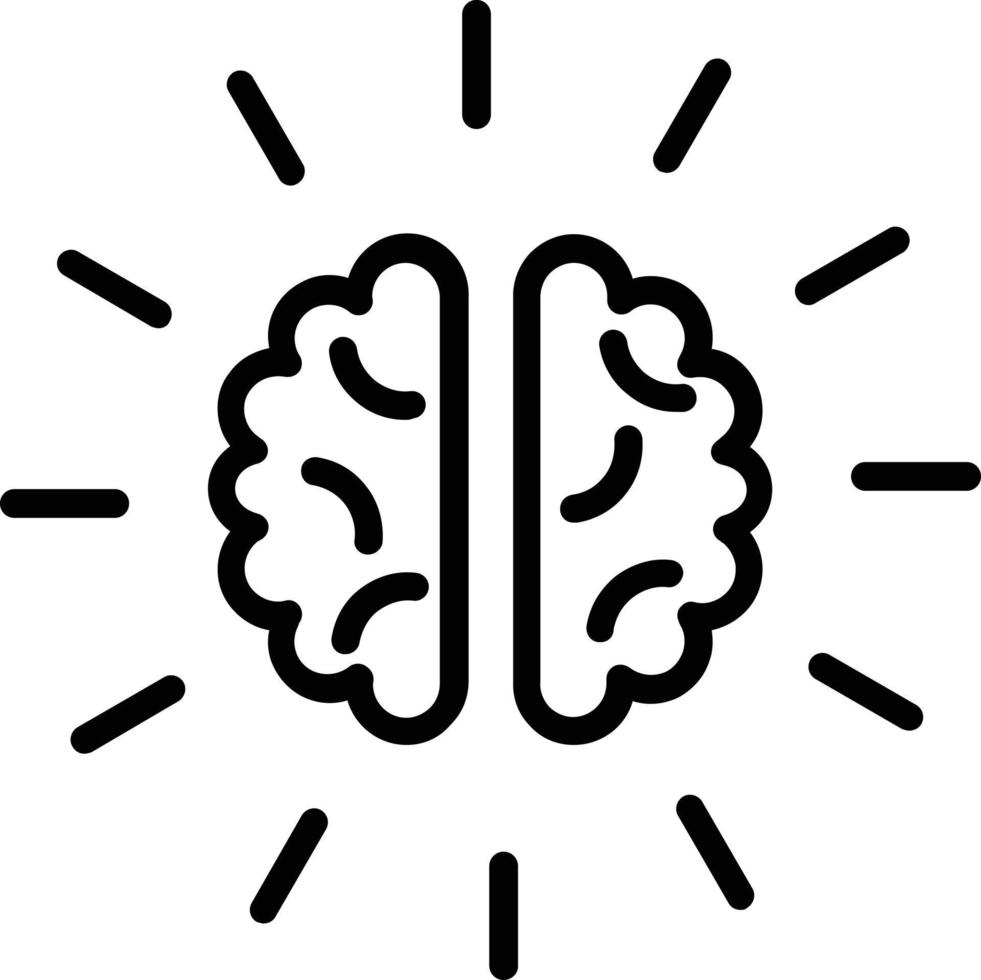 icône de ligne de vecteur de cerveau