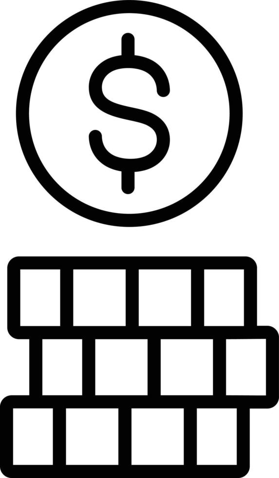 icône de ligne de vecteur de pièce de monnaie