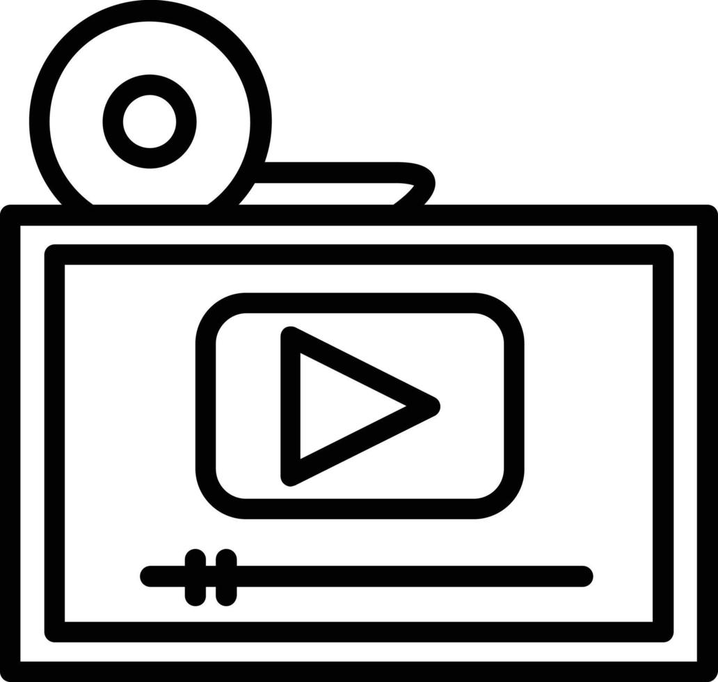 icône de ligne de vecteur de lecteur vidéo