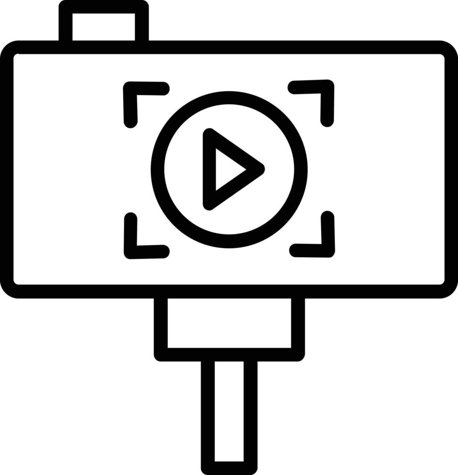 icône de ligne vectorielle de bâton de selfie vecteur