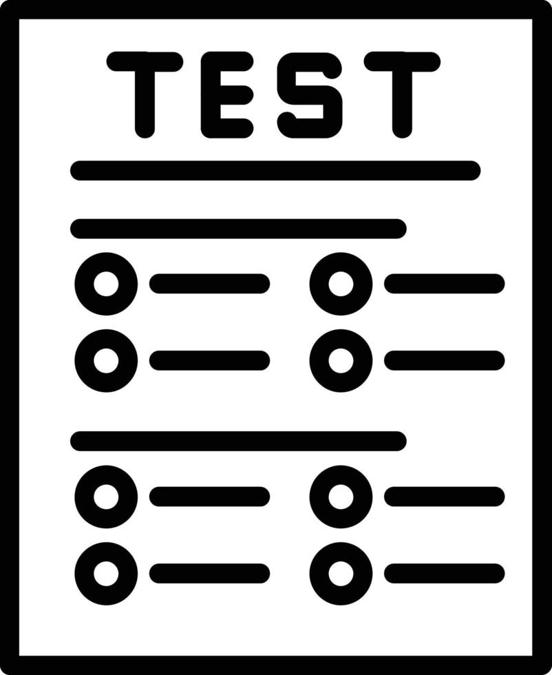 icône de ligne de vecteur de test